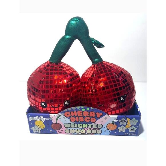 Pink Sky Cherry Disco Weighted Snug Bud Plush Stress Support Snuggle Buddy Calm - Picture 4 of 6
